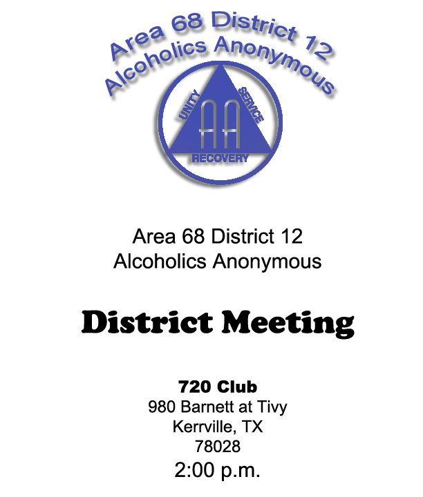 Area 68 District 12 Meeting